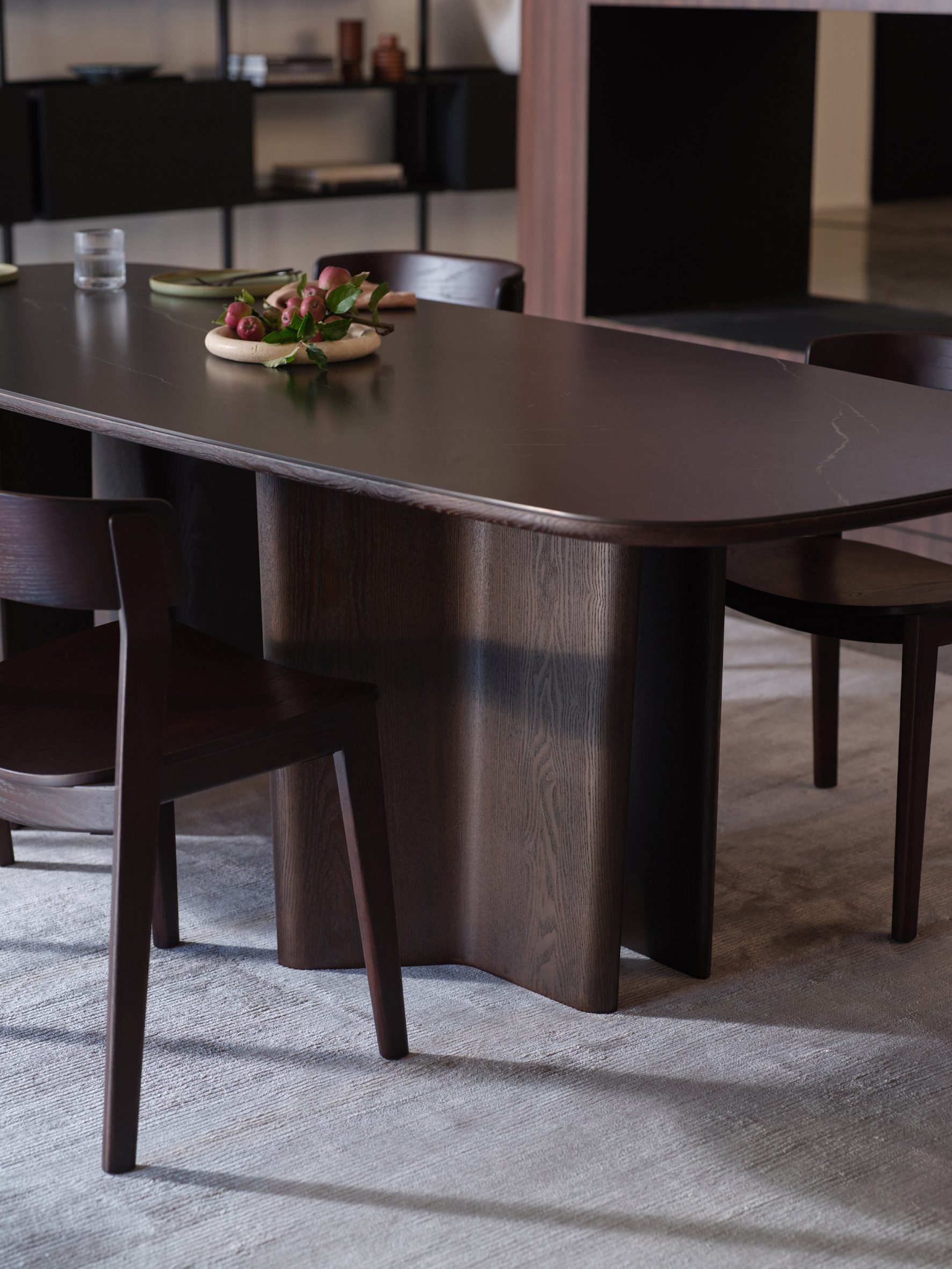 Detail of chairs around table