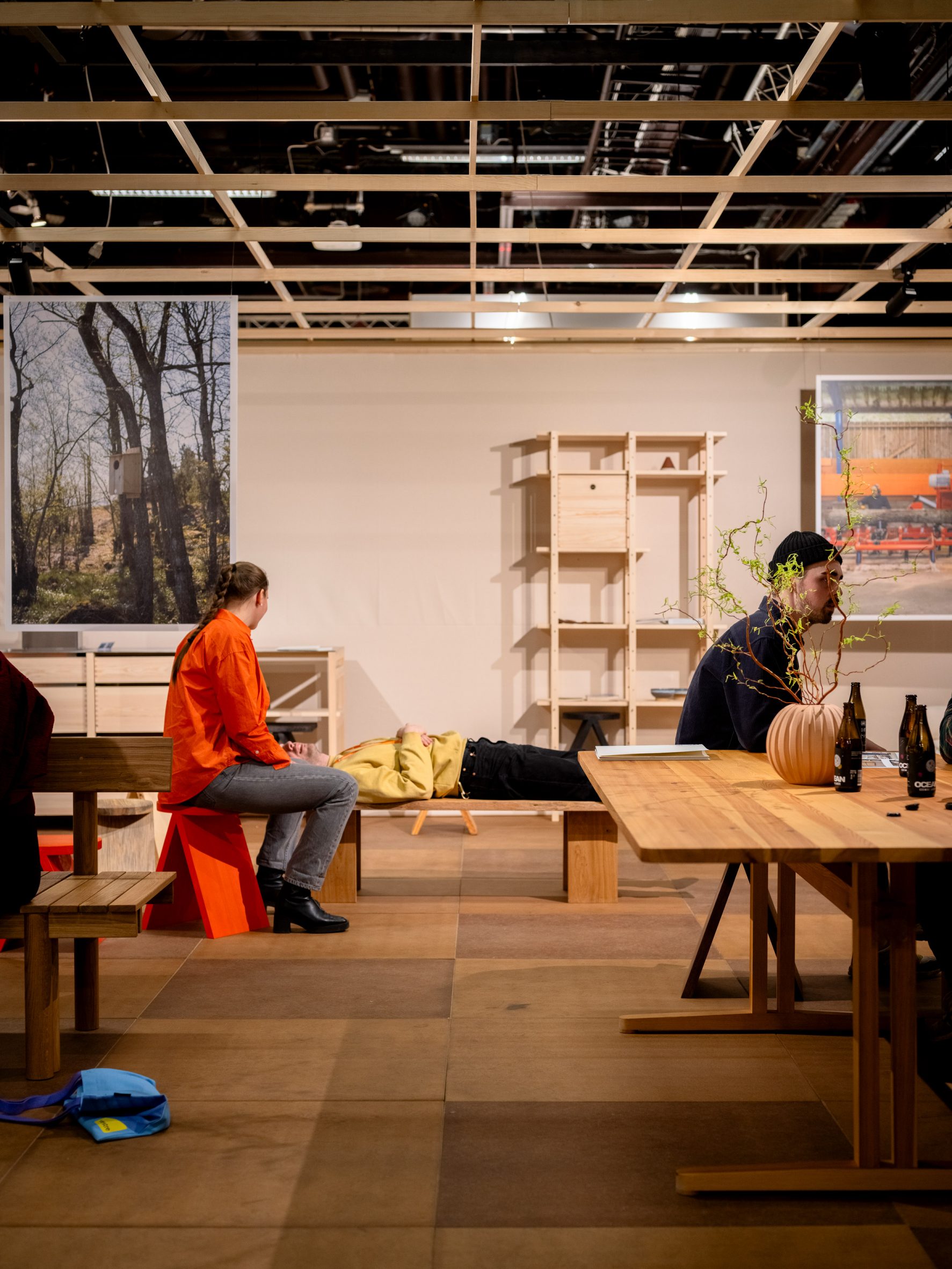 Pine table at Stockholm furniture fair