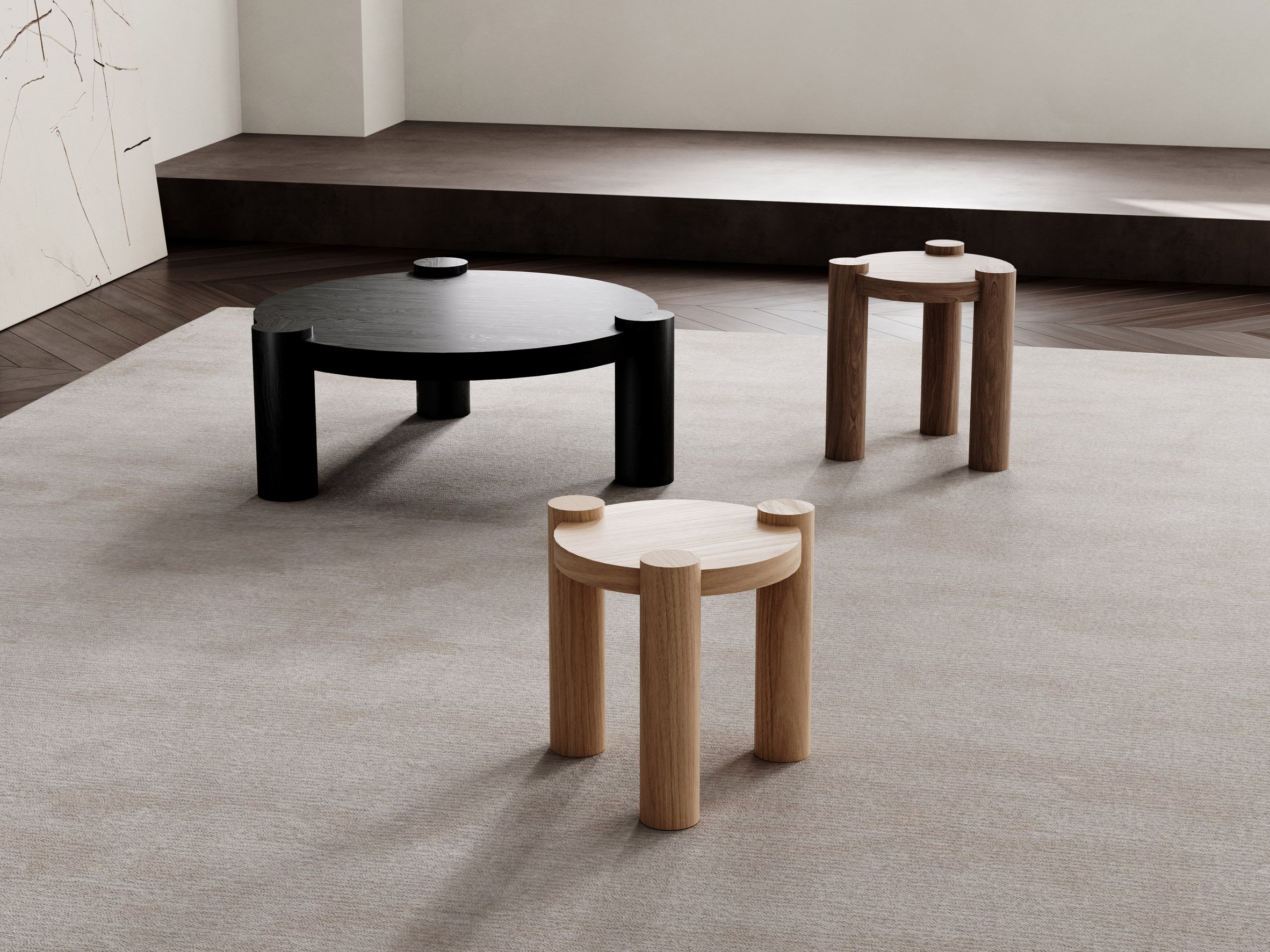 Clyde coffee and side tables by Dare Studio