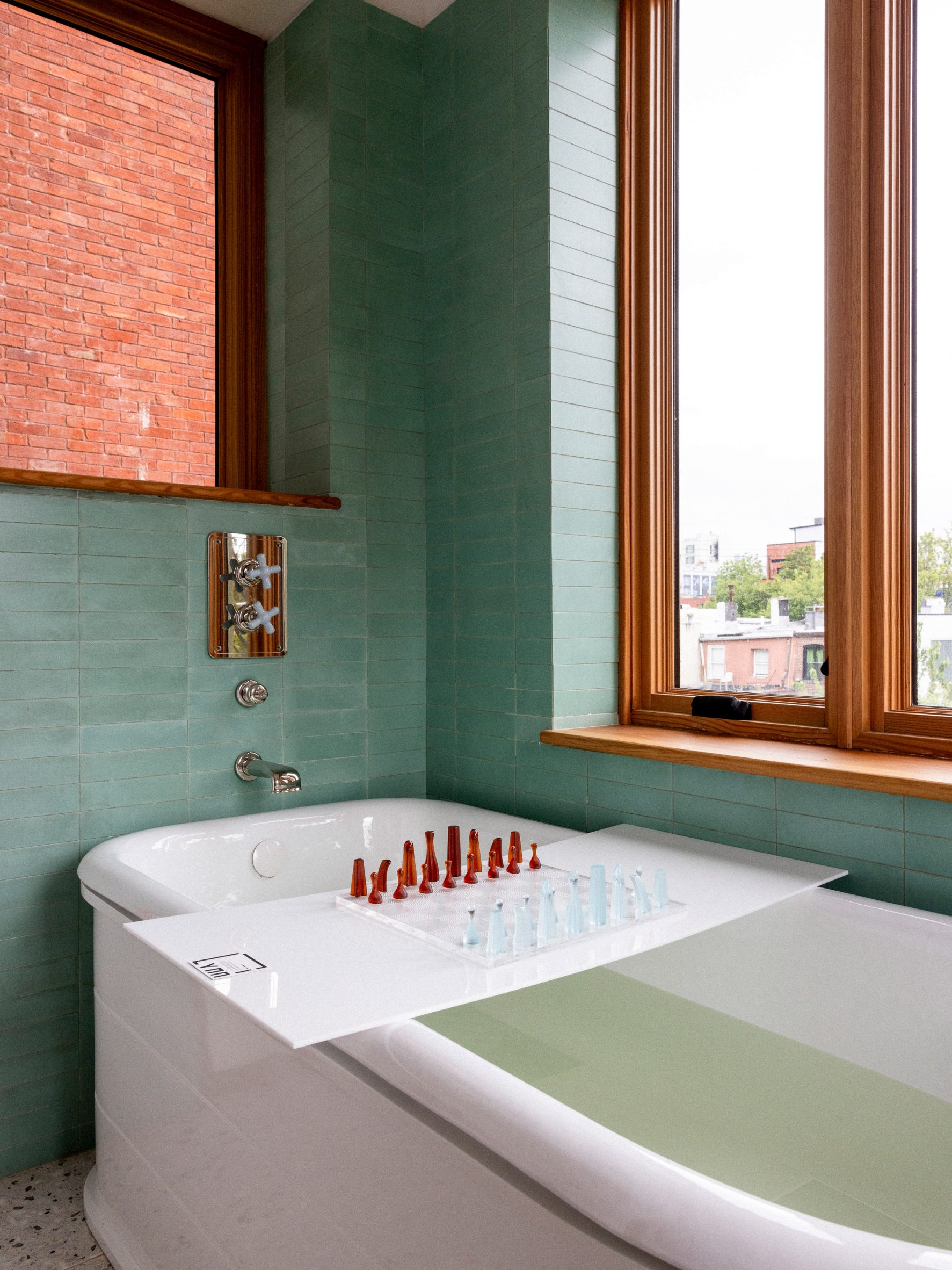 Green tile bathroom