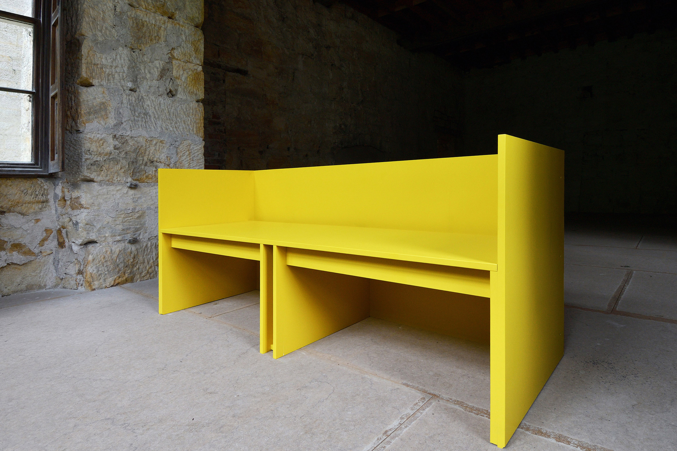 Yellow bench by Ben Couture