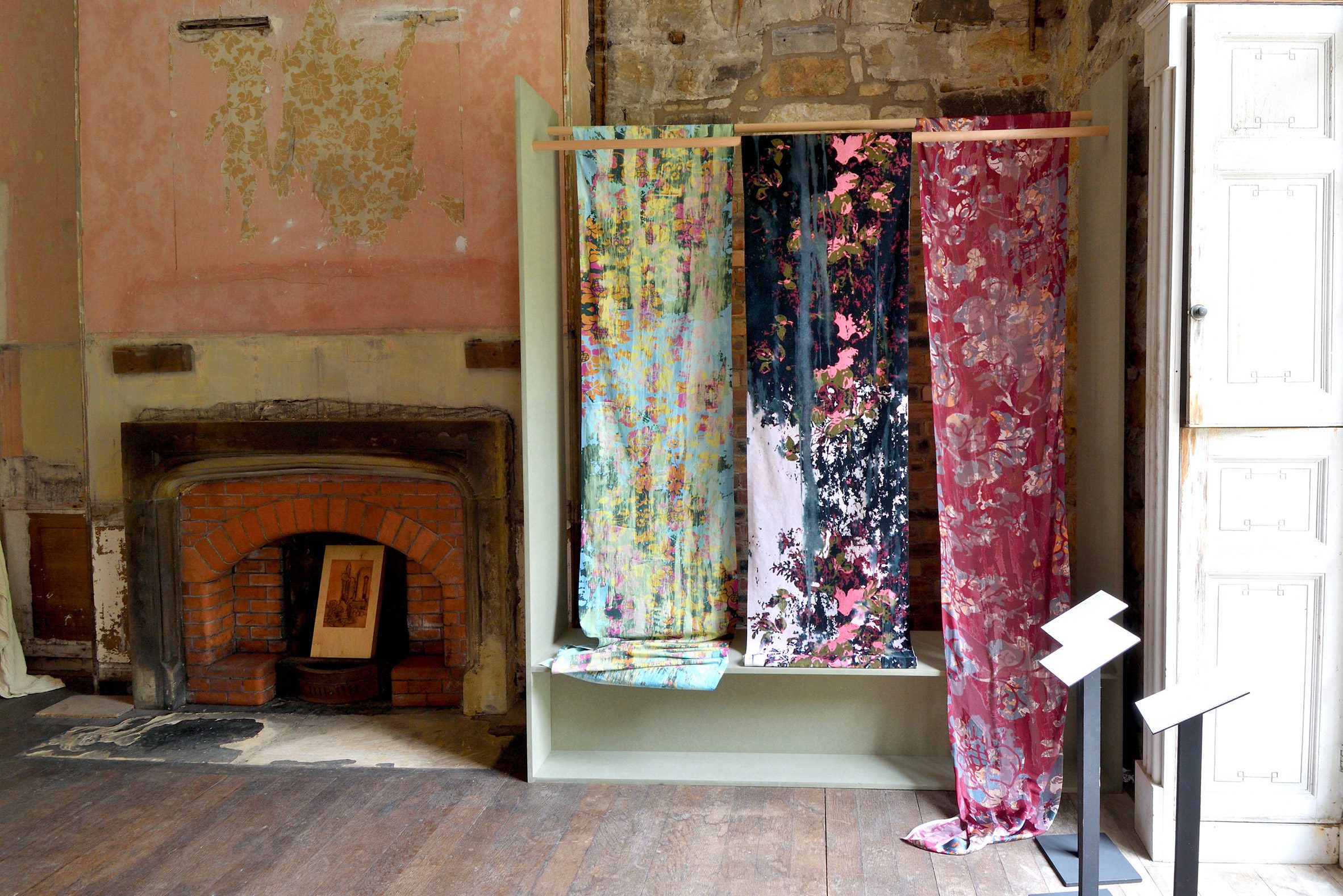 Fabric installation at Material & Memory at Brinkburn Priory and Manor