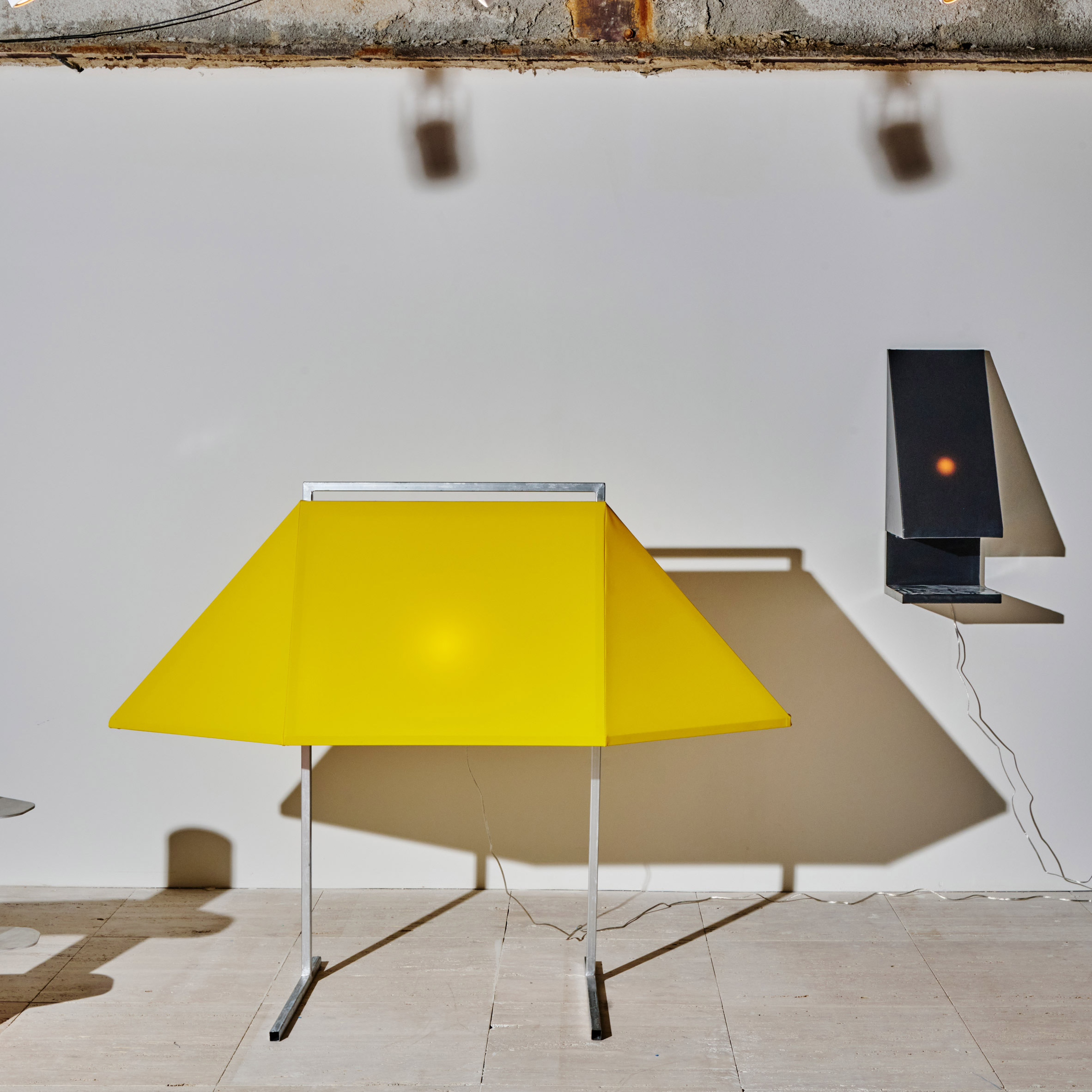 Lamp with yellow cover