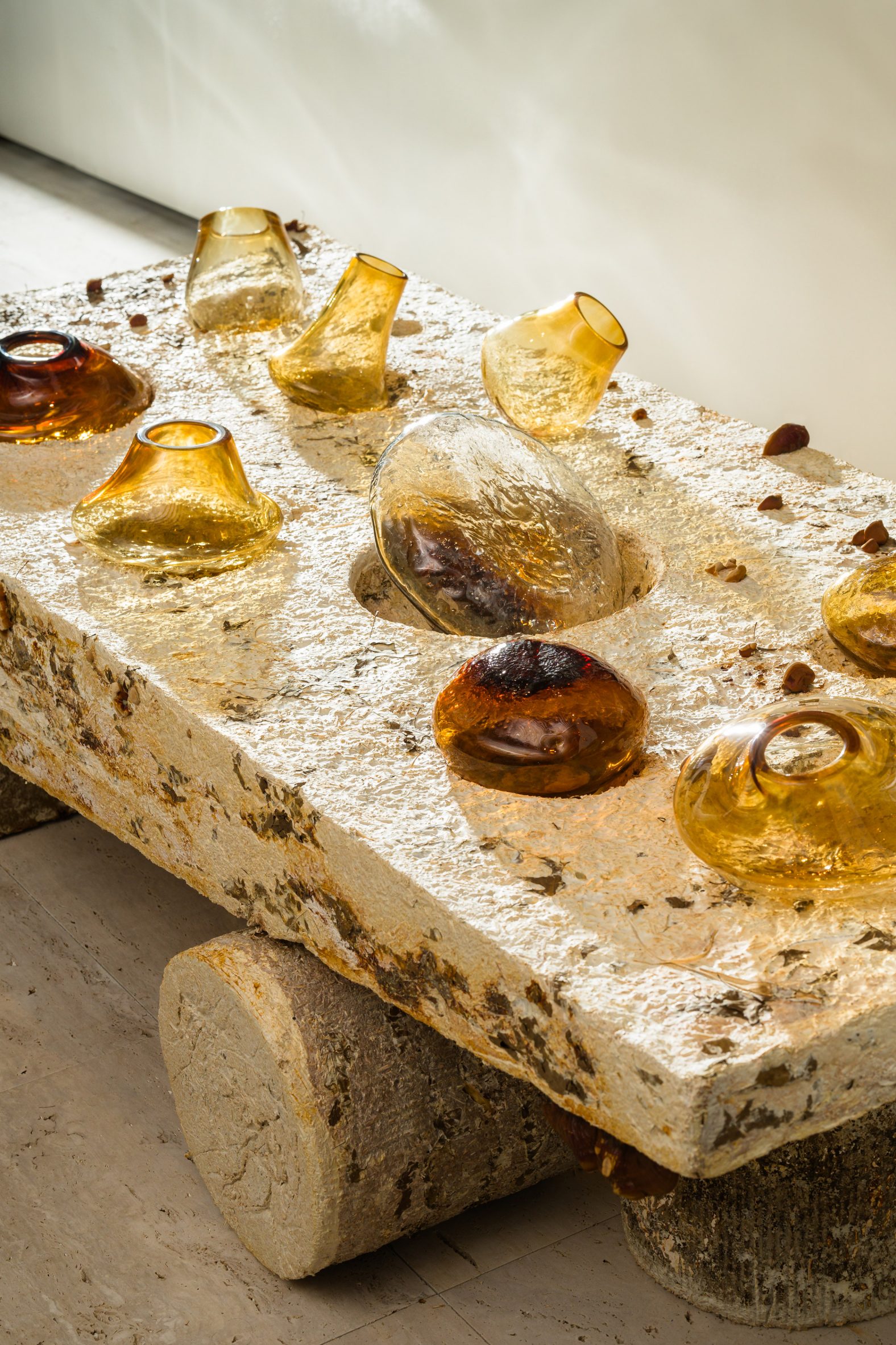 Glassware on mushroom table