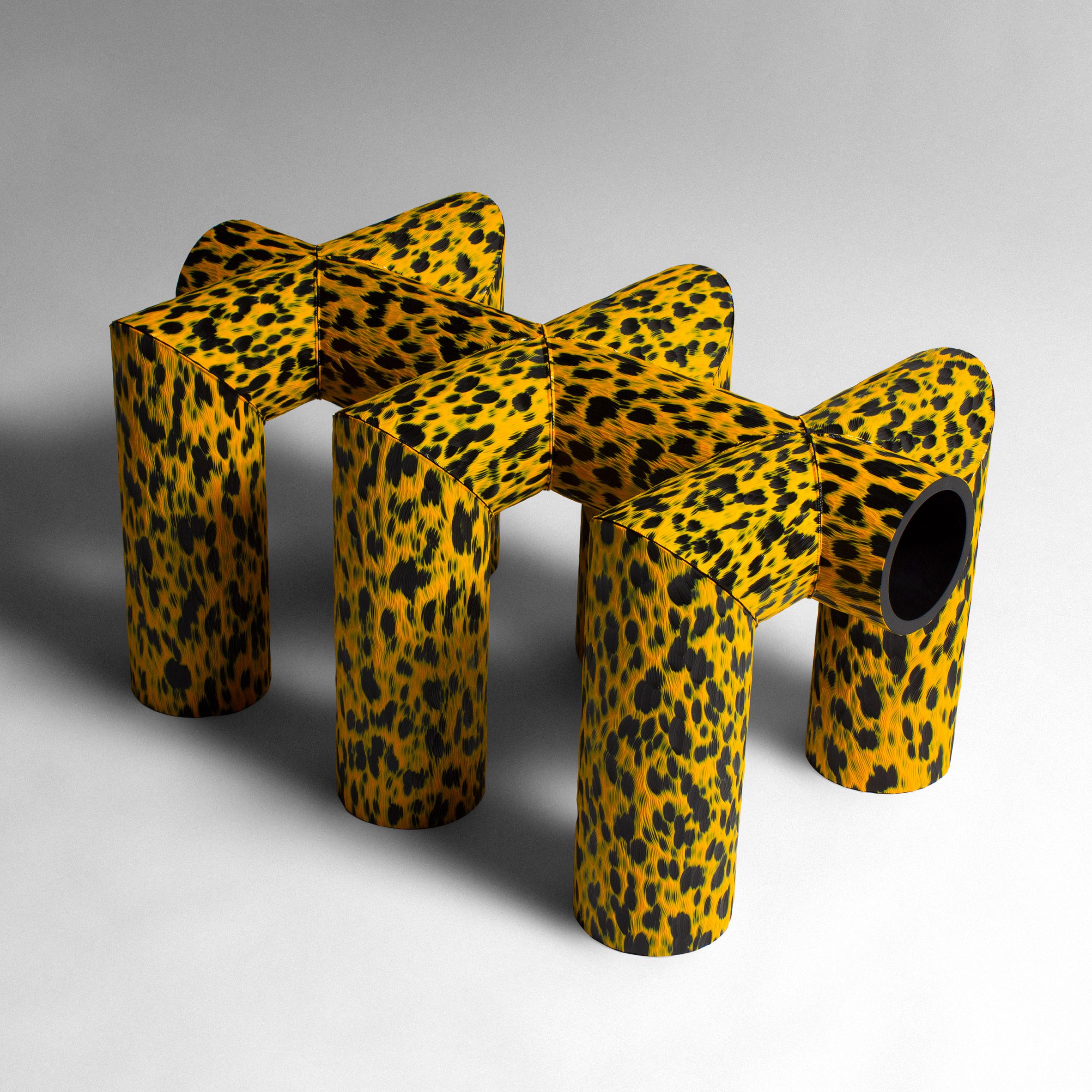 Side view of the Leopard bench by Rik van Veen