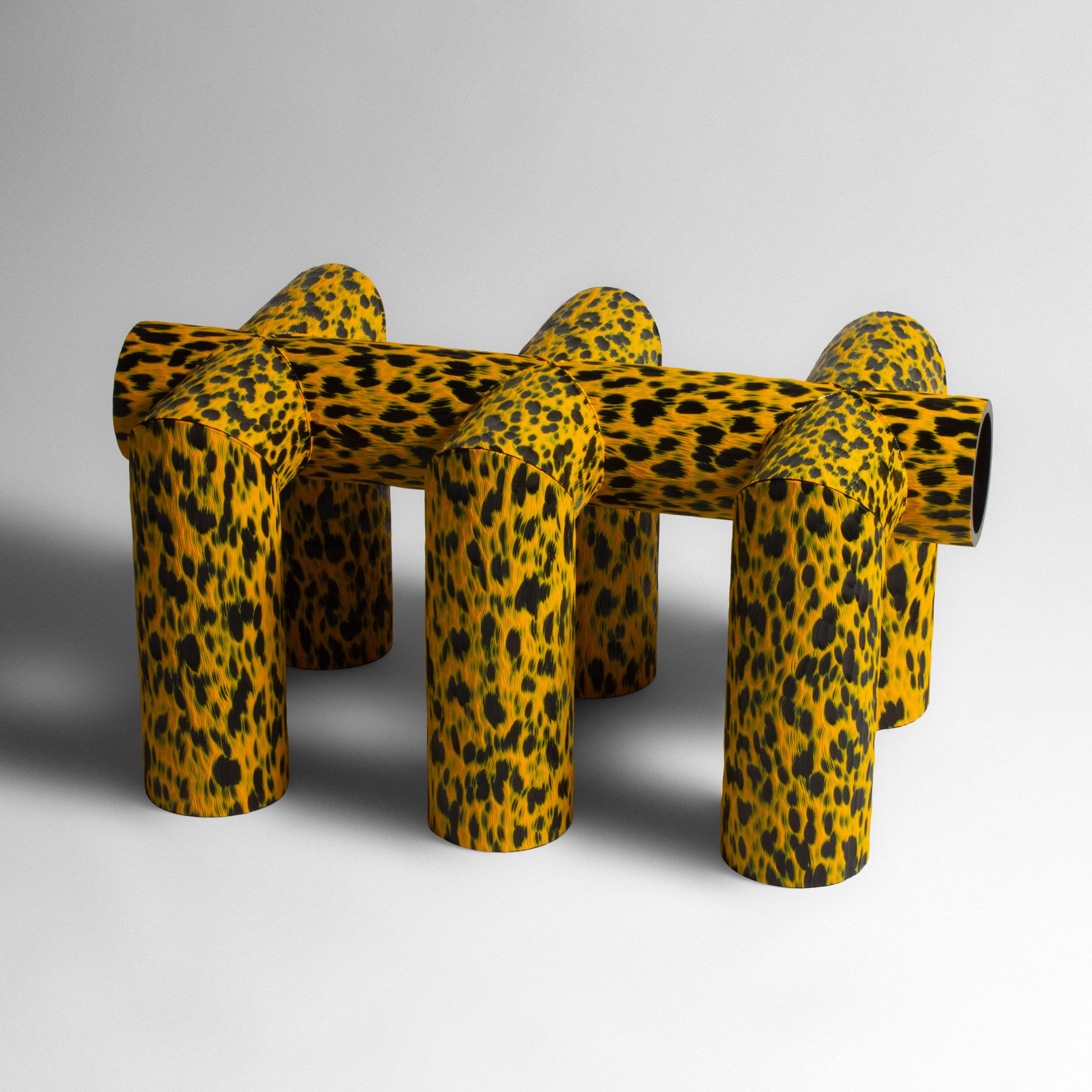 Side view of the Leopard bench by Rik van Veen