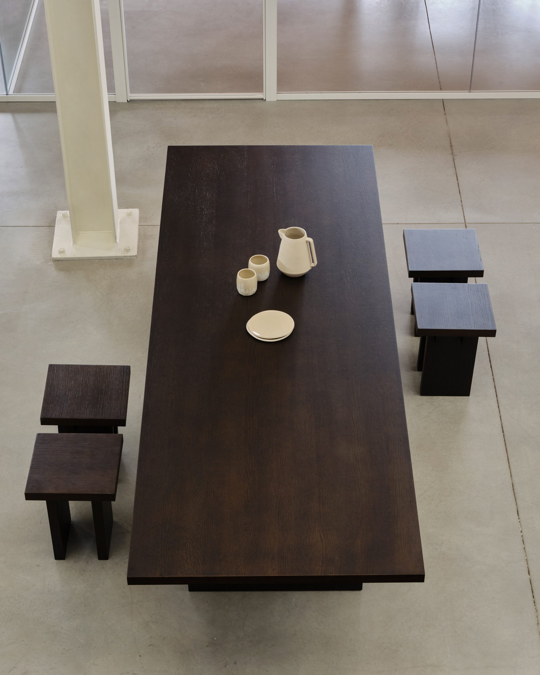 Essence coffee table and stool by Norm Architects for True Design